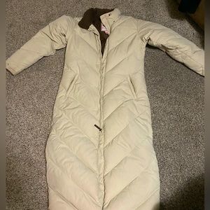 Women’s size M Burton long down jacket.